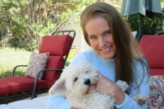 Charlotte Laws and one of her dogs